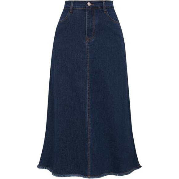 Retro Denim Skirts for Women Dark Blue - Picture 1 of 5